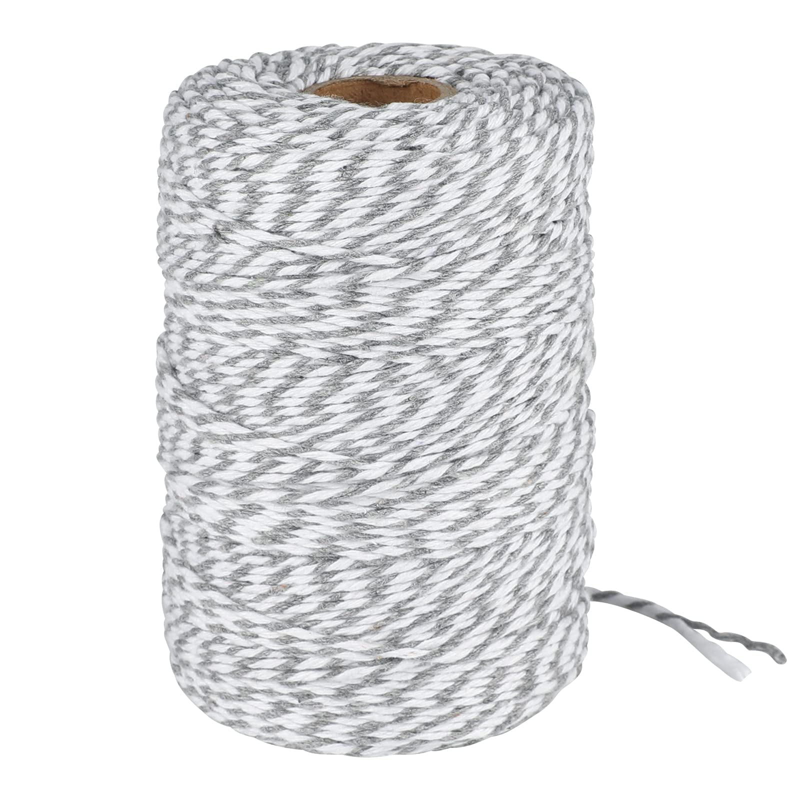 656 Feet Gray and White Twine,Cotton Bakers Twine Cotton Cord Crafts