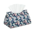 thumbnail image 2 of Lsque Flowers Printed Long Tissue Box Cover Holder, Facial Paper Organizer Dispenser,Triangle with Bottom Belt, PVC Leather Decorative Organizer, 2 of 9