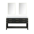 thumbnail image 3 of Woodhaven 60 in W x 22 in D Black Oak Double Bath Vanity, Cultured Marble Top and 28 in Mirrors, 3 of 9