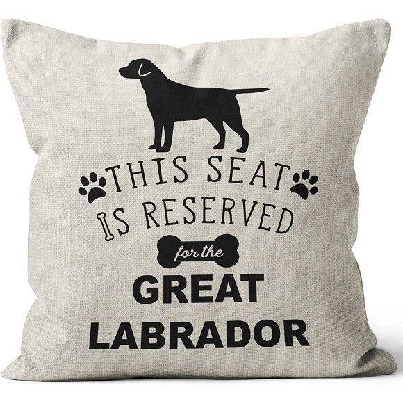 shiyou-Great Labrador Pillow Covers - Reserved for The Dog 18x18, Labrador Retriever Gift, Black Lab, Chocolate Lab