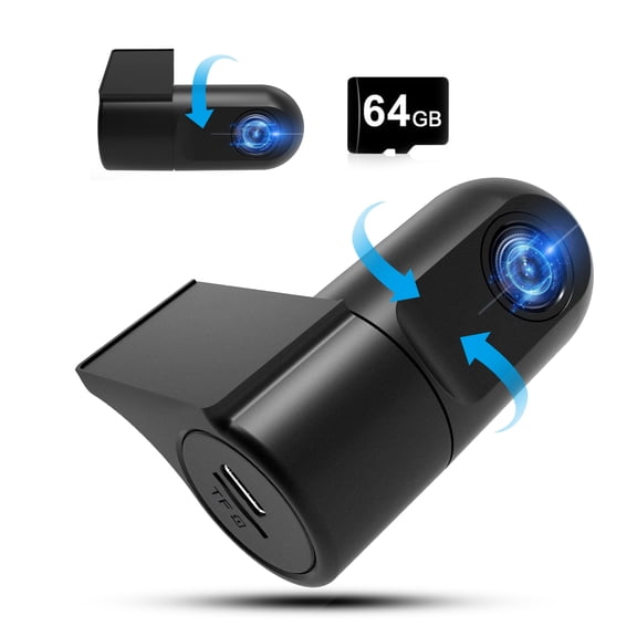 Dash Cam FHD 1080P – Mini Car Camera with Night Vision, 24/7 Parking Monitor, WDR, G-Sensor, App Control, Supports 64GB SD Card