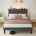 thumbnail image 6 of 5-Piece Black Bedroom Set: Queen Bed with Charging Hub, RGB Lights, 2 Nightstands and 2 Drawer Dressers, 6 of 28