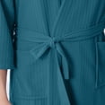 thumbnail image 5 of Hrsba Robe for Men,Solid Color V Neck 3/4 Sleeve Sleep Robe With Belt and Pockets Fall Bathrobe, 5 of 7