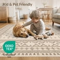 thumbnail image 4 of ODIKA 3'x5' Beige Rectangular Design With Intricate Washable Area Rug Border Details Ornamental Balanced Layout Artistry for Hallway, Laundry Room, Non-Slip, Flatweave, Easy Care, 4 of 7