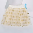 thumbnail image 4 of Huowey Kids Girls Dance Tutu Skirt Sequins Layered Short High Waist Embroidery Ballet Skirts Daily Casual Stylish Carnival Party Dancewear,Beige,3-4 Years, 4 of 4