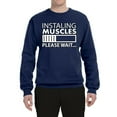 thumbnail image 2 of Wild Bobby Installing Muscles Please Wait Gym/Workout Unisex Crewneck Graphic Sweatshirt, Navy, X-Large, 2 of 5
