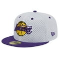 thumbnail image 3 of Men's New Era White/Purple Los Angeles Lakers Throwback 2Tone 59FIFTY Fitted Hat, 3 of 6