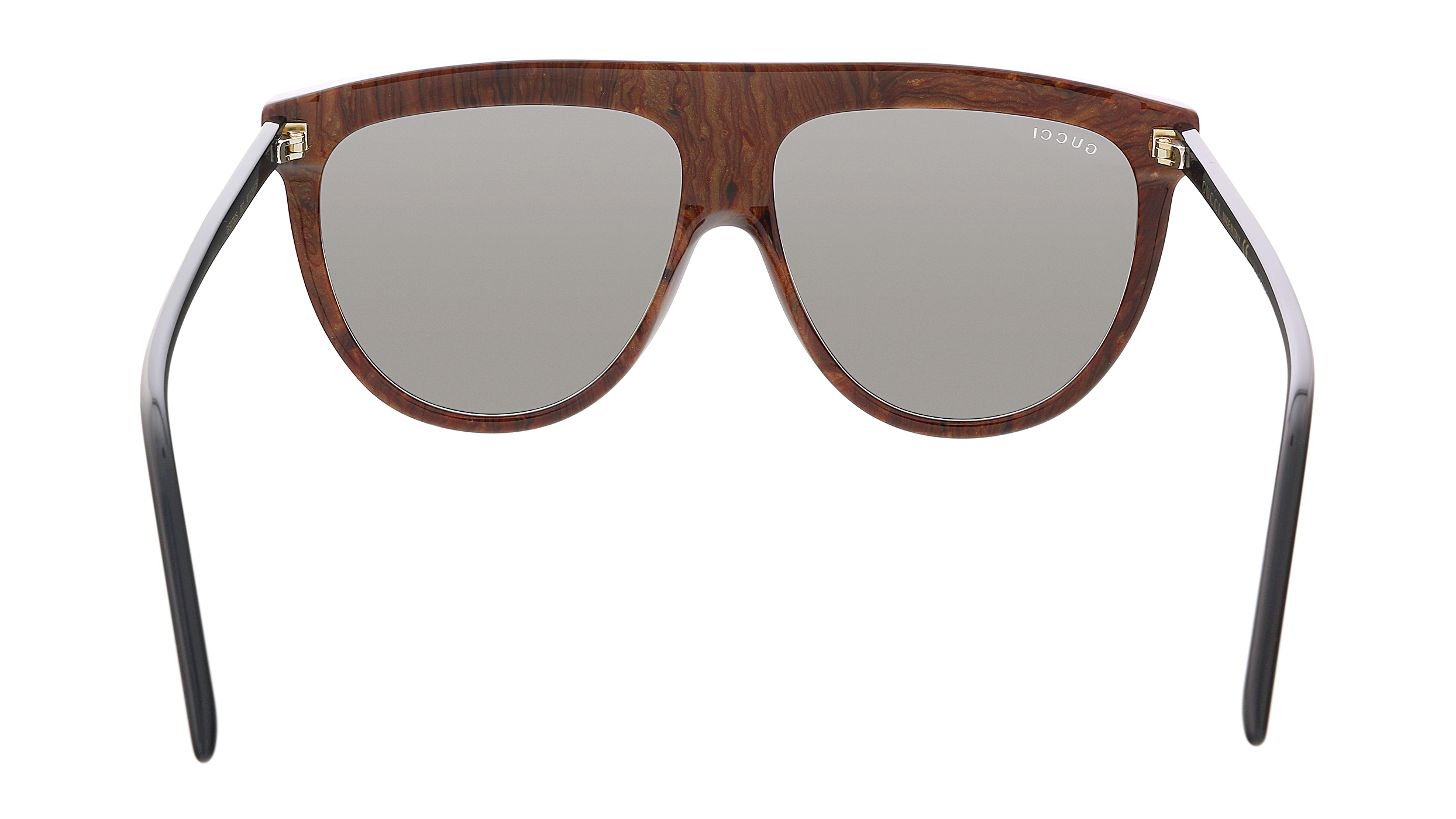 GUCCI GG0732S 001 Aviator Acetate Black Shiny Black Grey  display picture 2
