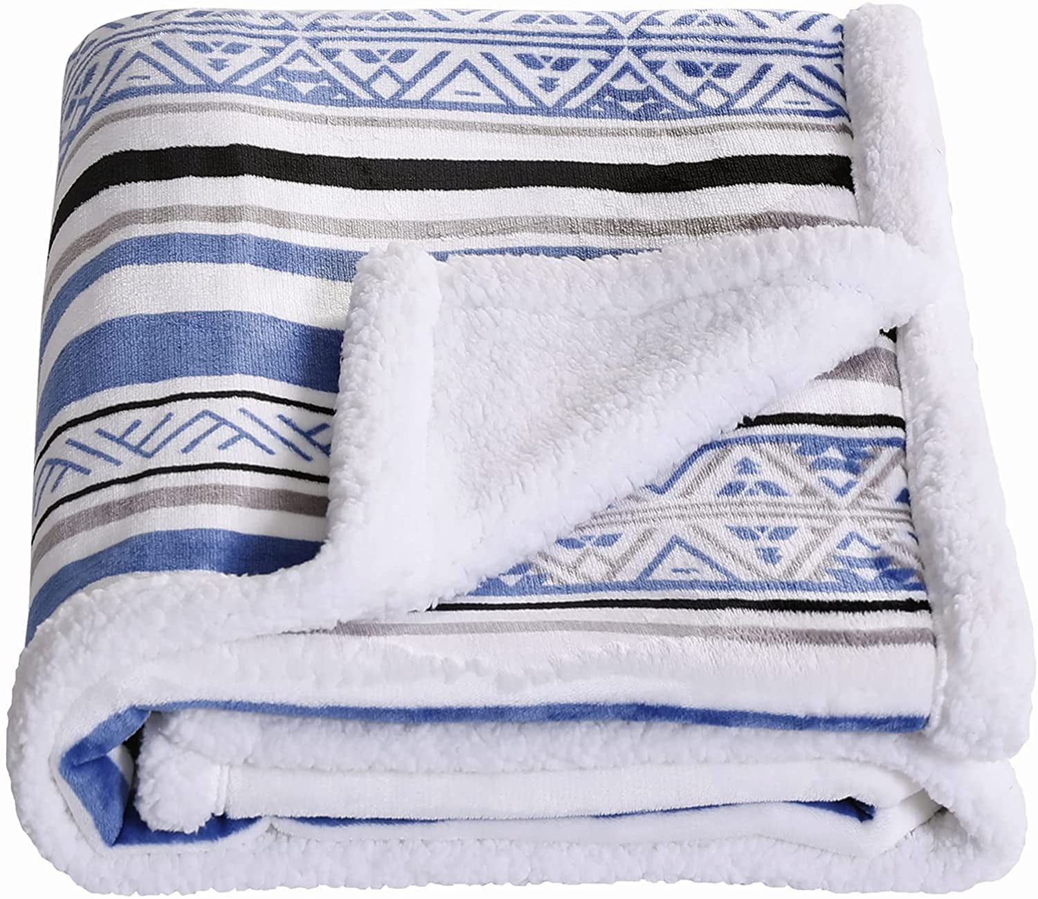 SOCHOW Sherpa Fleece Throw Blanket Fuzzy Warm Super Soft Reversible Stripe Geometric Pattern Plush Blanket for Bed 50 x 60 inches Sofa and Couch Red/Blue SOCHOW Sherpa Fleece Throw Blanket Fuzzy Warm Super Soft Reversible Stripe Geometric Pattern Plush Blanket for Bed 50 x 60 inches Sofa and Couch Red/Blue