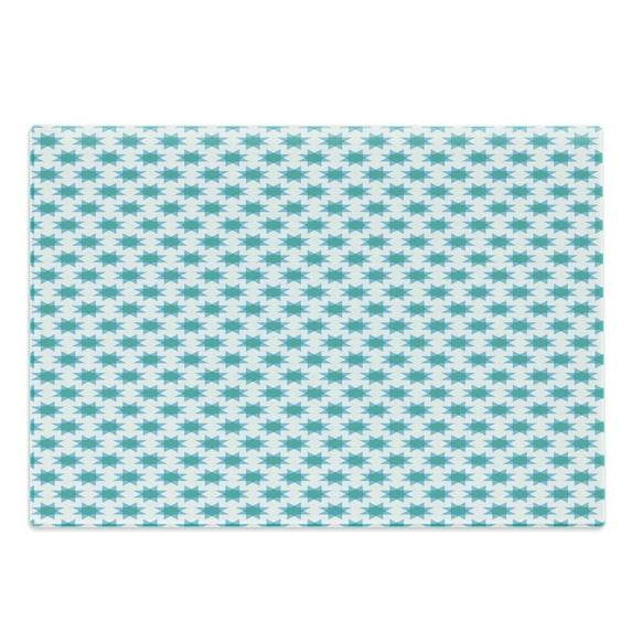 Geometric Cutting Board, Eastern Simplistic Bicolour Star Shapes Repetition, Decorative Tempered Glass Cutting and Serving Board, in 3 Sizes, by Ambesonne