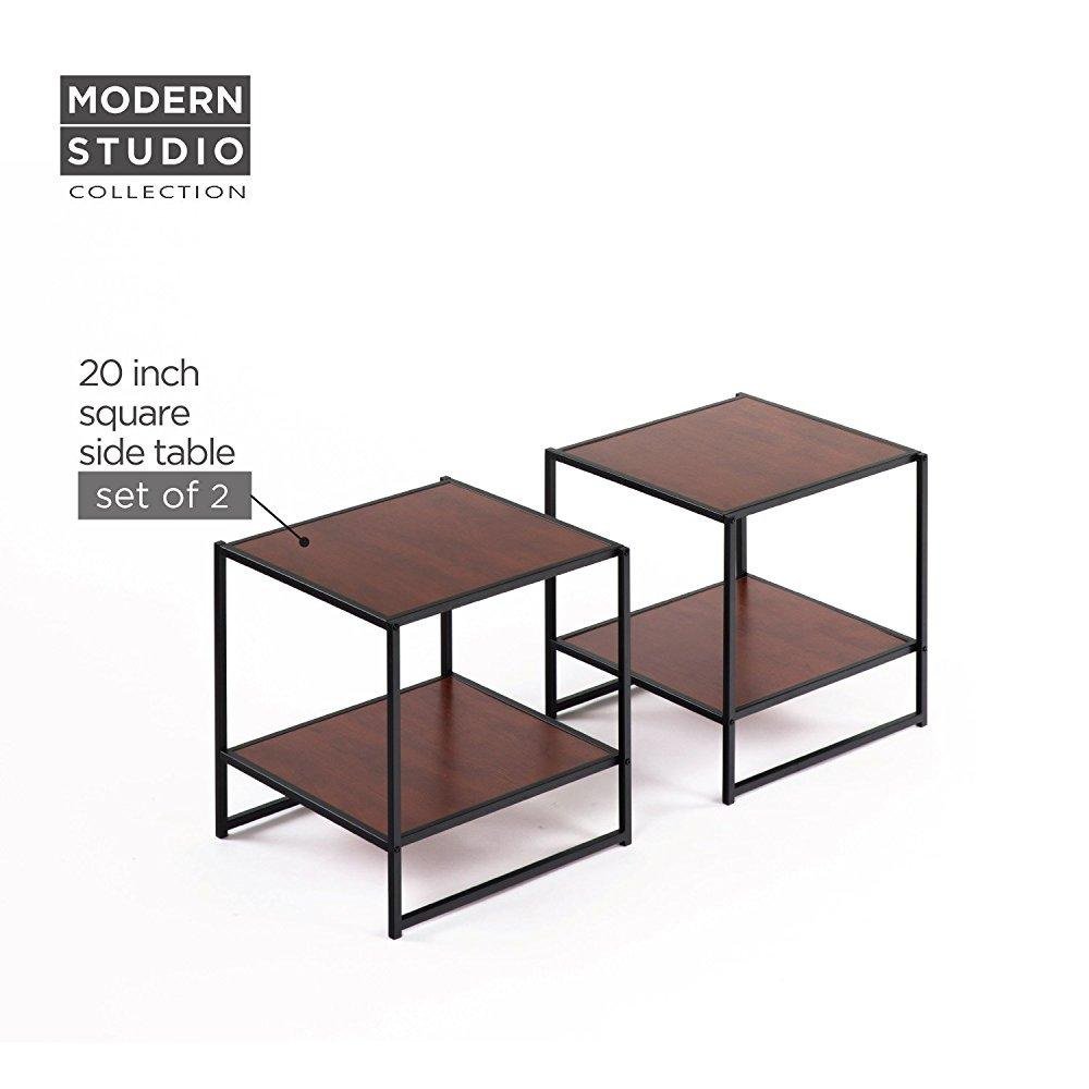 Zinus Modern Studio Collection Set of Two 20 Inch Square Side/End