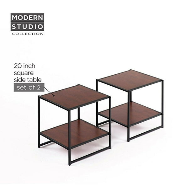 Zinus Modern Studio Collection Set of Two 20 Inch Square Side/End