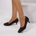 thumbnail image 2 of Rexoro Women's Classic Round Close Toe Pumps Slip On Low Thin Heel Heels Office Daily Dress Occasions Shoes, 2 of 7