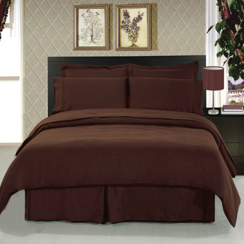 1200 Grand Series 3 Pc Solid Duvet Cover Button Closure Full