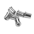 thumbnail image 3 of 6-Pack Silver Straight Barrel Electric Guitar String Ferrules - Metal String-Through-Body Bridge Guides with 8.5mm Height, 7mm Flange Diameter & 3mm Interior Diameter - Smooth Finish String Retainers, 3 of 7