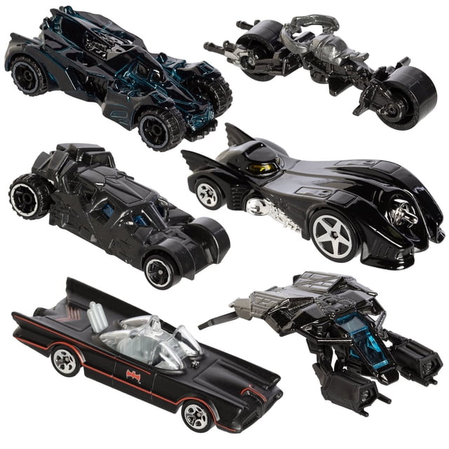 Pack de vehículos fundidos a presión Hot Wheels 2015 para Batman, 6 unidades
