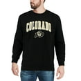 thumbnail image 4 of Men's Colosseum Black Colorado Buffaloes Arch & Logo Crew Neck Sweatshirt, 4 of 5