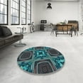 thumbnail image 4 of Ahgly Company Machine Washable Indoor Rectangle Transitional Dark SlateGray or Dark SlateGrey Green Area Rugs, 4' x 6', 4 of 7