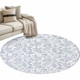 thumbnail image 2 of Round Area Rug 4 Ft, Light Blue Dandelion Washable Non-Slip Circle Carpet for Living Room/Bedroom, Spring Flowers Modern Minimalist Low-Profile Crawling Mats Collection Rugs for Indoor, 2 of 7