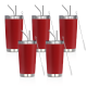 thumbnail image 1 of Pack de 5 Tazas Aislantes 20oz/600ml con Tapa, Acero Inoxidable 304, Doble Pared al Vacío para Café y Agua - Vaso Reutilizable Ideal para Camping, Gimnasio & Actividades Exteriores. Regalo Perfecto, 1 of 26