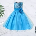 thumbnail image 4 of PINQI Pageant Little Girls Dress Toddler Girl Sequin Sleeveless Tulle Princess Dress Flower Belt Christmas Sundress for 3 To 10 Years, 4 of 4