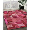 thumbnail image 3 of Ahgly Company Machine Washable Indoor Round Contemporary Dark Pink Area Rugs, 3' Round, 3 of 7