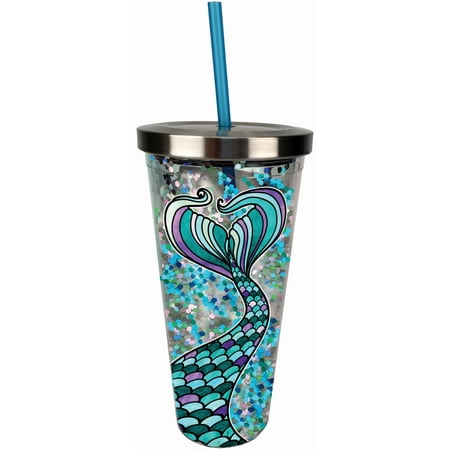 

SPOONTIQUES 21333 MERMAID GLITTER CUP W/STRAW