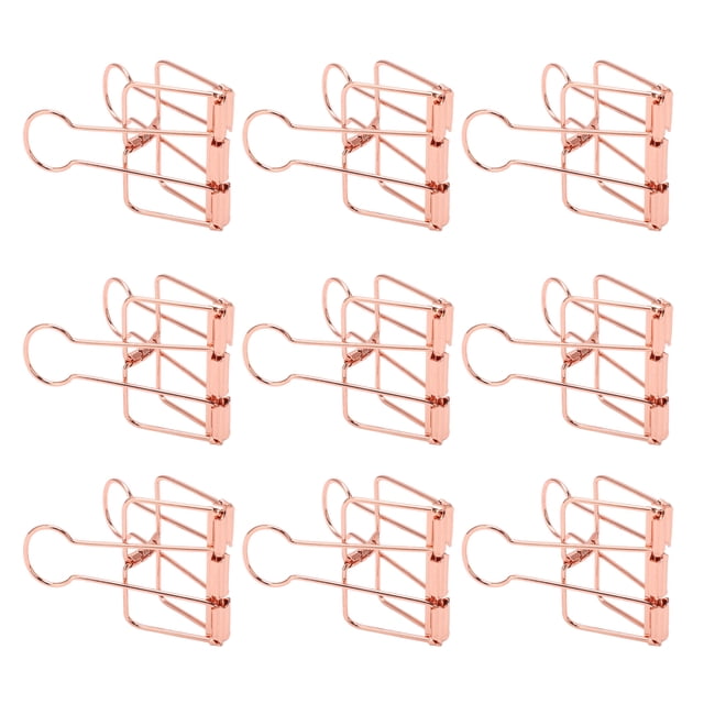 Paper Clamps, Widely Used Wire Binder Clips Durable Metal 30Pcs For School Gold,Rose Gold,Purple