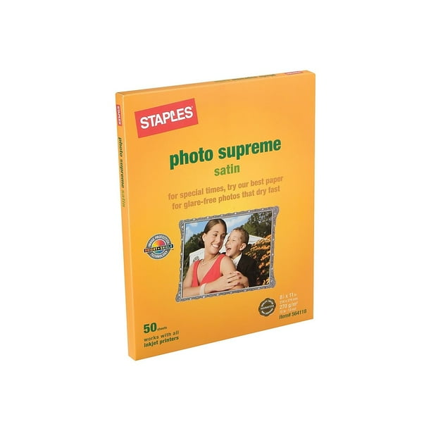 Staples Supreme Satin Photo Paper 8.5" x 11" 50/Pack (19893CC) 564118