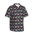 thumbnail image 3 of Xecao Bohemian Chicken print Hawaiian shirt - a stylish short-sleeve button-down for men, perfect for casual beach and tropical outings., 3 of 9