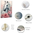 thumbnail image 2 of ZHONGYUTONG Horse Canvas Wall Art White Horse Pink Flowers Picture Prints Romantic Elegant Artwork Western Animal Portrait Paintings Home Office Decor Framed(4, (20.00" x 30.00"), 2 of 5