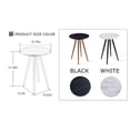 thumbnail image 3 of Modern Minimalism Black Faux Marble End&Side Table,Small Accent Coffee Table with Black Metal Legs,Round Nightstand for Living Room,Bedroom,Apartment Small Space ( MDF Tabletop + Metal Legs ), 3 of 5