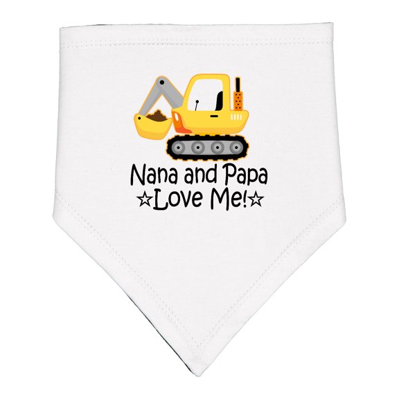 Inktastic Nana and Papa Love Me Grandson Truck Baby Bandana Bib