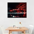 thumbnail image 2 of Red Sport Car in Black and White Posters Canvas Framed Wall Art Racing Cars Pictures Printed on Canvas Painting Artwork for Living Room Bedroom Interior Decoration, 2 of 4