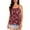 Wine red W/ Floral, variant on ANYFIT WEAR Women Tank Top with Built in Bra Flowly Relaxed Cami Adjustable Straps Camisole with Pleats Wine,S