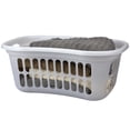 thumbnail image 2 of Home Basics Curved Hip Holding Large Capacity Plastic Laundry Basket, White, 15.4"W, 2 of 8