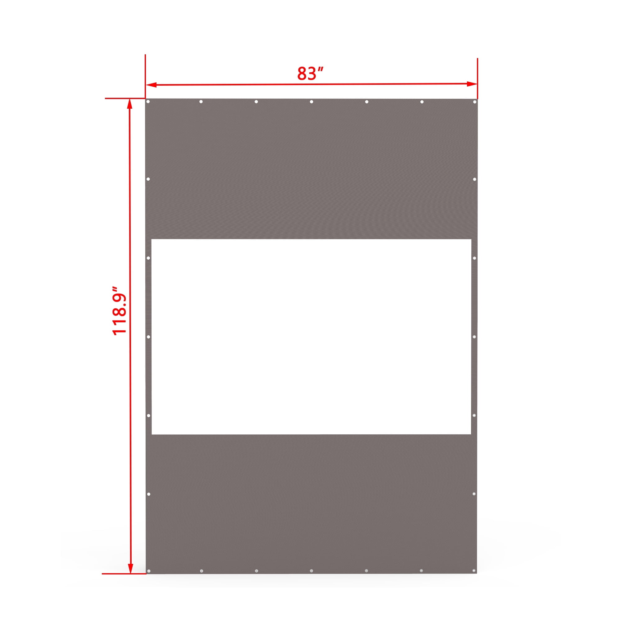 TOTAL Outdoor Patio, Gazebo & Pergola Curtain, Heavy Duty 18 oz PVC Waterproof & Tearproof Privacy Panel, UV Resistant Weatherproof with Eyelets (10'H x7'W, Gray)