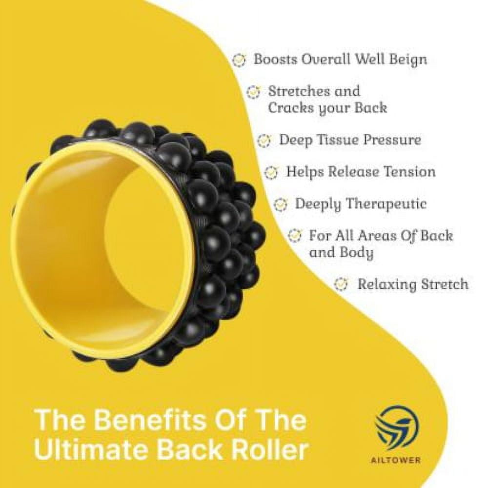 Ailtower Yoga Wheel 10.92'' x 10.92'' Foam Back Roller for Muscle Therapy and Flexibility
