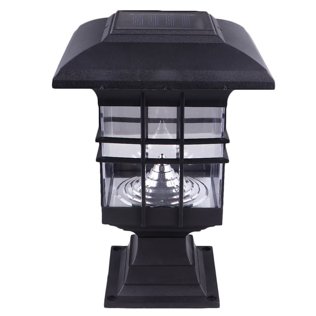 UPOUART Solar Post Light Outdoor Lamp For Garden Black With White Light Easy Installation Safe For Daily Use
