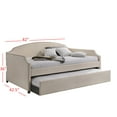 thumbnail image 2 of HMD Yamna Upholstered Twin Daybed with Trundle, Beige, 2 of 3