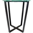 thumbnail image 5 of Mango Steam Round Metro Glass End Table/Side Table/for Living Room & Dining Room - Black Top/Black Base, 5 of 14