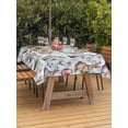 thumbnail image 2 of Outdoor Tablecloth with Umbrella Hole and Zipper, Easter Rectangle Table Cloth 54x80 Inch Waterproof Tablecloth, Spring Rabbits Eggs Botanical Tulip Blue Plaid Picnic Table Cover for Patio Camping, 2 of 7