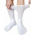 thumbnail image 2 of 3 Pairs Diabetic Socks Non Binding Crew Sock Bariatric Swollen Sock Loose Fit for Edema Thick Ankle Calf, 2 of 5