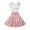 Pink, variant on Utlike Girls Outfit Sets Ruffled Comfortable Sleeveless Solid color Blouse Floral Loose Skirt Suit Girls Stylish Clothing Sets Size 7 Years-8 Years