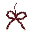 thumbnail image 2 of Adorno navideño de cuentas de madera | Colgante de árbol con forma de lazo hecho a mano | Decoración navideña con textura de madera natural para regalos, coronas y decoración del hogar., 2 of 6