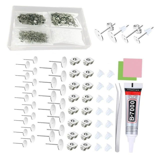 GUOOL 665 Pieces Earring Making Supplies Blank Earring Posts and Backs Replacement