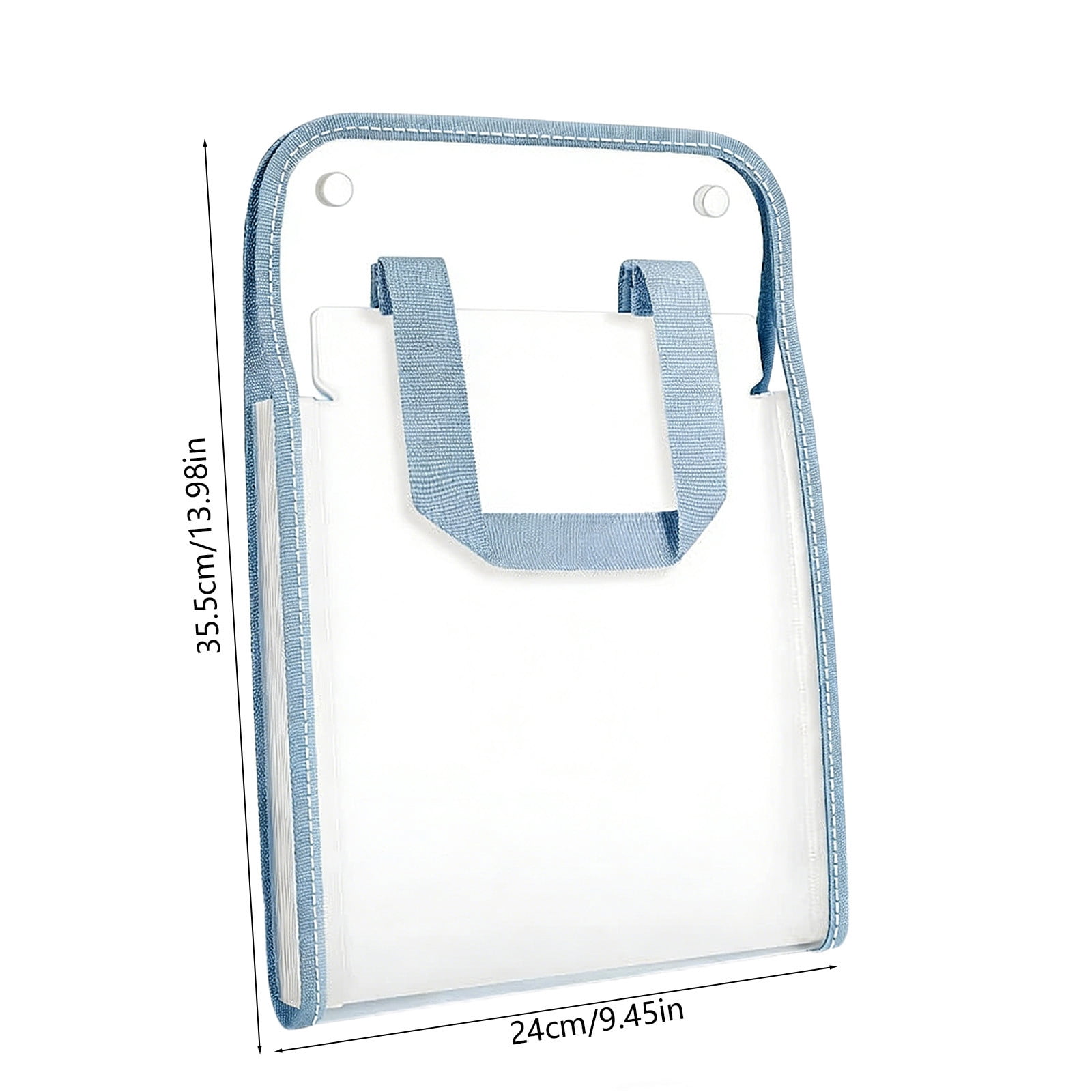 2 Pcs Accordion File Organizer with 13 Pockets for Documents, Expandable PVC Folder for School Papers, Office Files, and Exam Storage, Blue, by IHXORA