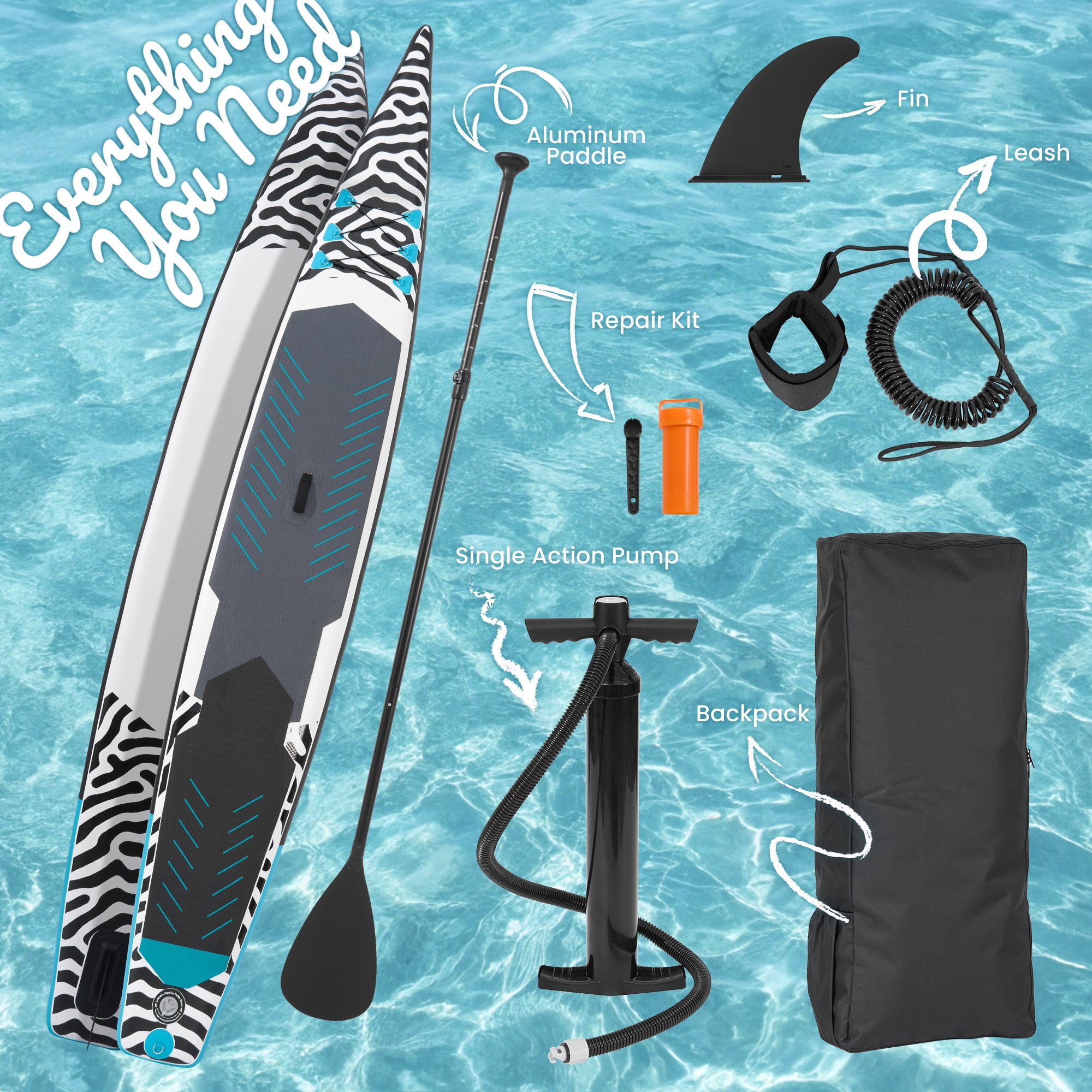 Naipo 14FT Racing Paddle Board with Pump Carry Bag Inflatable Paddle Board Set for Family Friends