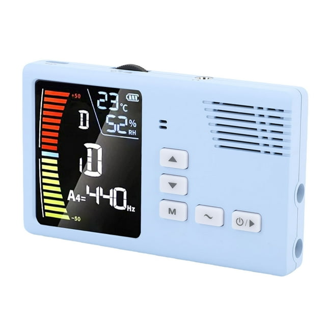 Metronome Tuner with Pickup, Rechargeable Battery HD LED Display Digital Tuner Metronome Combo for Guitar Violin Guzheng Pipa Instruments