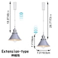 thumbnail image 3 of FSLiving Adjustable Height Track Pendnat Light J-Type Retractable Lift Track Spotlight with Telescoping Rod Adjustable Gimbaled Lamp-Post Juno Track Industrial Cone Lamp, Silver - 3 Lights, 3 of 7